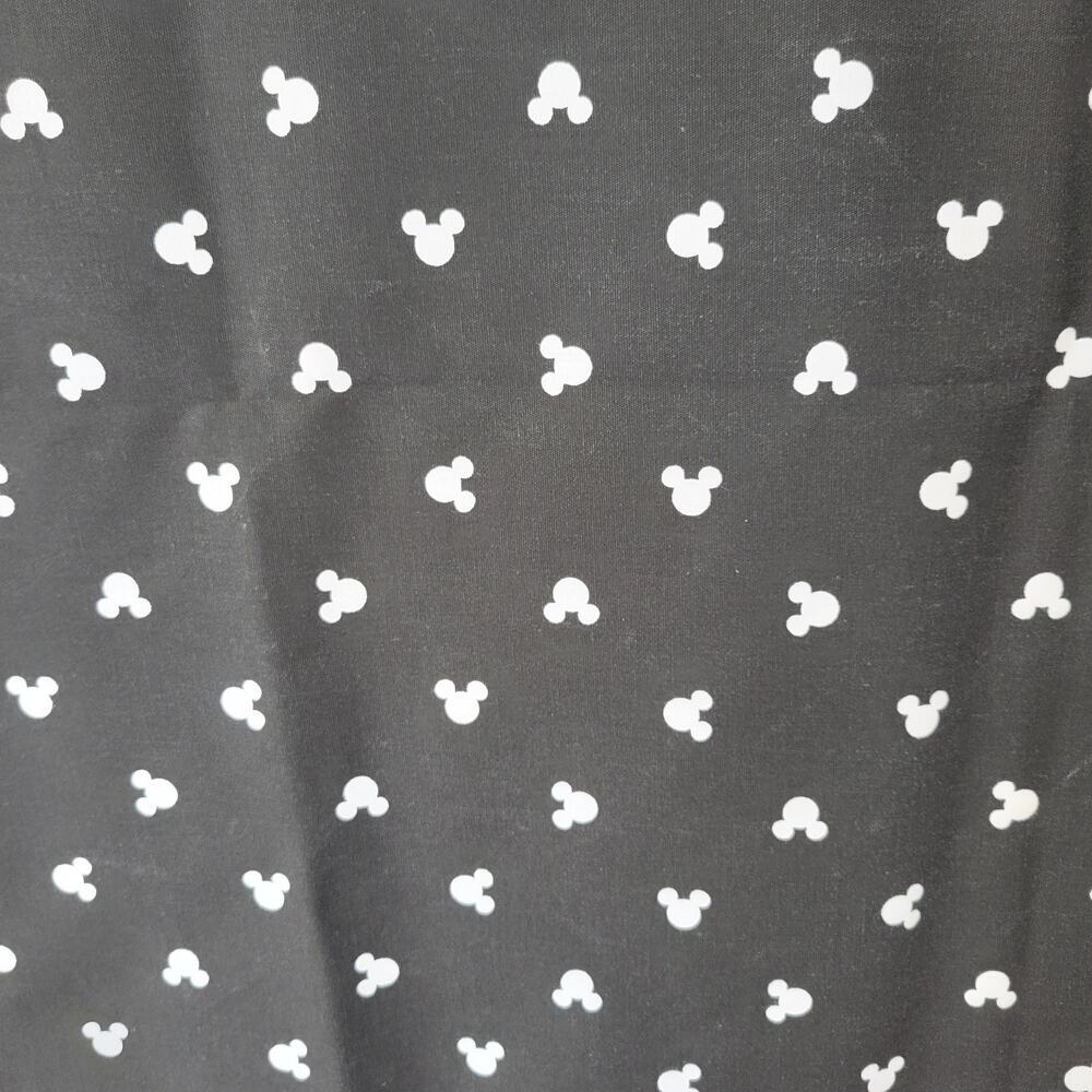 Disney Mickey Mouse Silhouette Fabric Black White EXCELLENT 44x26 Crafting DIY